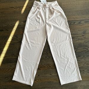 H&M Cream Wide-Leg Trousers